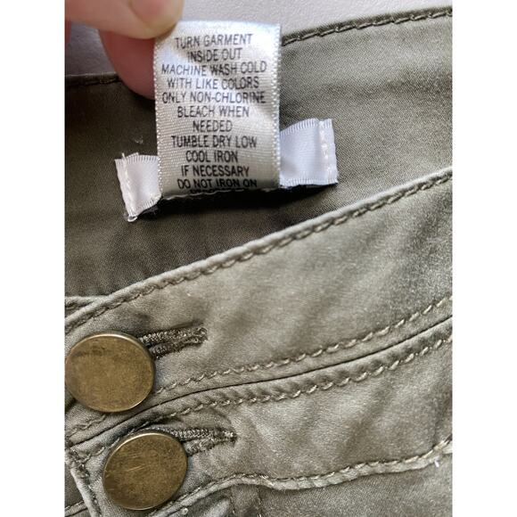 Cache Pants Womens Size 8 Khaki Olive Green Casual Summer Cropped Capri Slacks - Picture 8 of 11